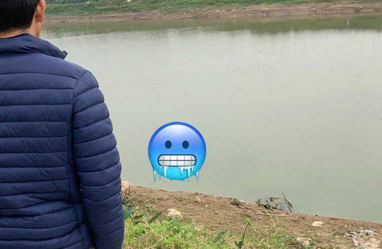 Hồ điều hòa xã Yên Phương, nơi lạnh nhất lúc này.